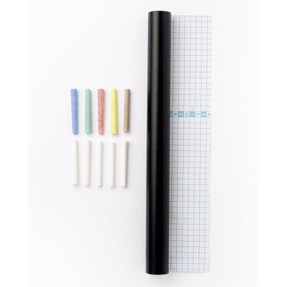 Blackboard Foil self-adhesive 135µ, 45x200cm, 1 roll, black incl. 10 chalks 1