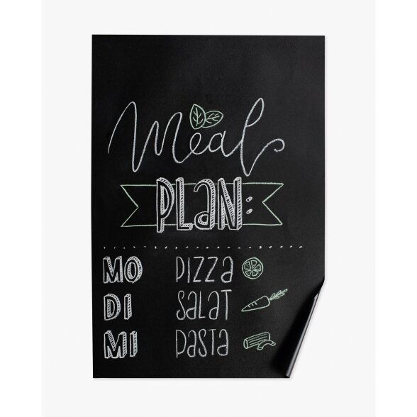 Blackboard Foil self-adhesive 135µ, 45x200cm, 1 roll, black incl. 10 chalks 6