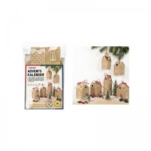 Kalėdinis dovanų pakavimo rinkinys "Adventų kalendoris" Hygge Village Folia 49 dalių