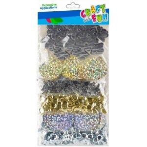 Новогоднее украшение конфетти "Рождество" Микс 30 г серебро и золото Craft-Fun
