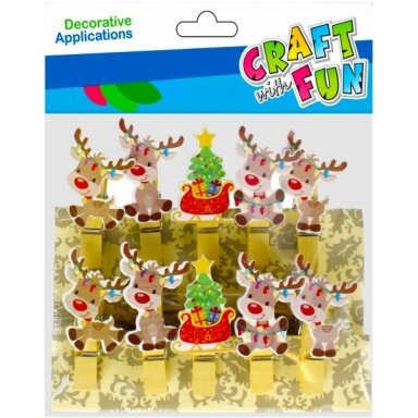 Kalėdinė dekoracija-segtukai "Kalėdos", 10 vnt. CRAFT-FUN