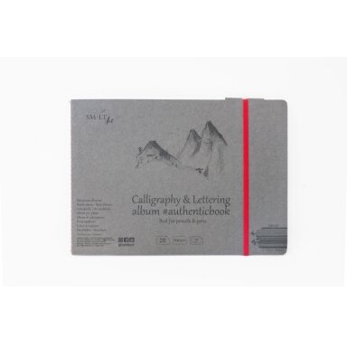 Kaligafijos knygutė (siūta) Authenticbook SMLT 245x176 mm 32 lapai 90 g/m2 balti su skirtuku