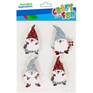 Kalėdiniai mediniai segtukai Craft-Fun Santa 4 vnt Kalėdiniai mediniai segtukai Craft-Fun Santa 4 vnt