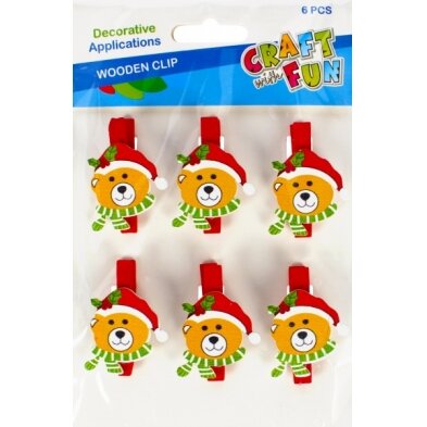Kalėdinė dekoracija-segtukai "Мeškiukai" 6 vnt CRAFT-FUN Kalėdinė dekoracija-segtukai "Мeškiukai" 6 vnt CRAFT-FUN