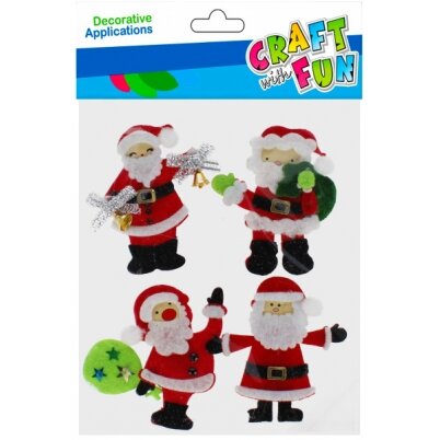 Рождественская декорация: наклейки из фетра Craft-Fun Санта Клаус 4 шт CRAFT-FUN