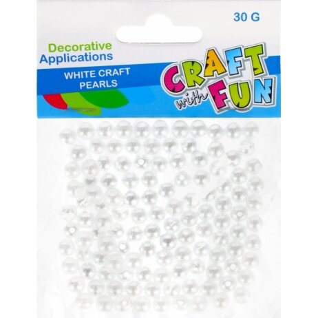 Karoliukiai plastikiniai perliukai 120 vnt. CRAFT-FUN
