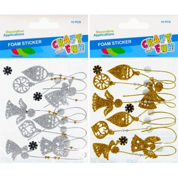 Kalėdinė dekoracija-lipdukas iš putgumės "Kalėdos" CRAFT-FUN Kalėdinė dekoracija-lipdukas iš putgumės "Kalėdos" CRAFT-FUN