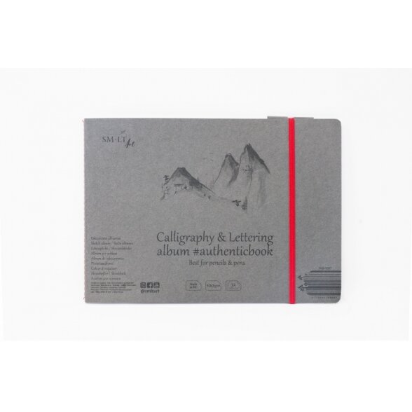 Kaligafijos knygutė (siūta) Authenticbook SMLT 245x176 mm 32 lapai 90 g/m2 balti su skirtuku Kaligafijos knygutė (siūta) Authenticbook SMLT 245x176 mm 32 lapai 90 g/m2 balti su skirtuku