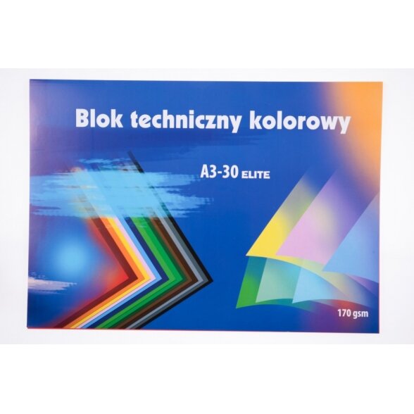 Kartonas spalvotas Kreska ELITE A3 30 lapų Kartonas spalvotas Kreska ELITE A3 30 lapų