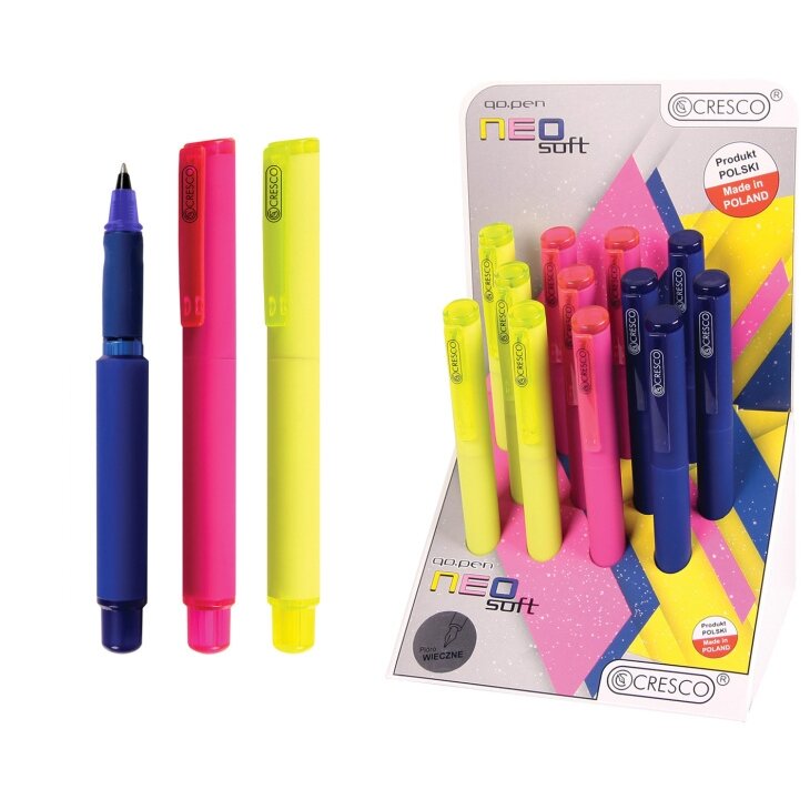 Cresco Go Pen Neo Soft Rollerball Pen, Blue Ink