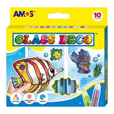 Краски по стеклу в наборе Amos Glass Deco 12x10,5 мл