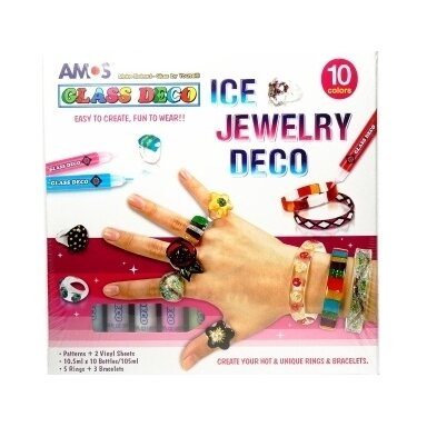 Amos Glass Deco Stained-Glass Paints Kit Ice Jewelry 10x10,5 ml Amos Glass Deco Stained-Glass Paints Kit Ice Jewelry 10x10,5 ml