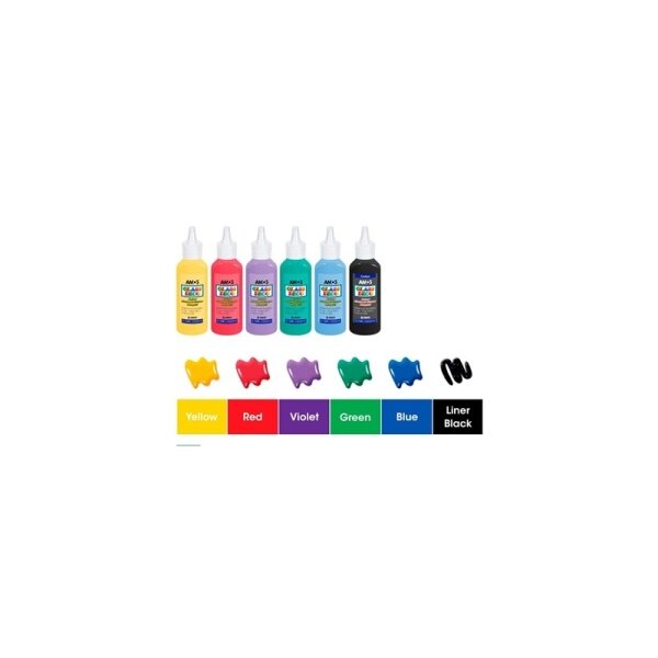Amos Glass Deco Stained-Glass Paints Kit 6x22 ml 2