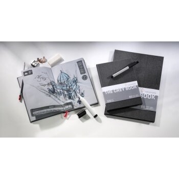 Knygelė eskizams The Grey Book A4, 40 lapų, popierius 120 gr. šviesiai pilkos spalvos 3