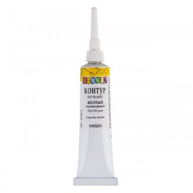 Yellow pearl acrylic liners for textile Decola in tubes 18 ml