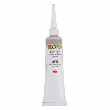 Decola Glass & Ceramic Contour Liner in Metal Tubes 18 ml — 966 Silver