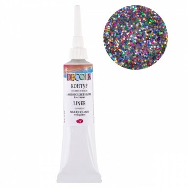 Decola Universal Acrylic Liner in Metal Tube 18 ml — 976 Multicolors sparkles