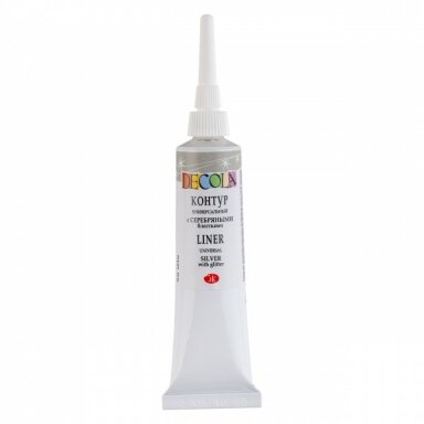Kontūras universalus Decola 18 ml Nr.975 su blizgučiais sidabro spalvos