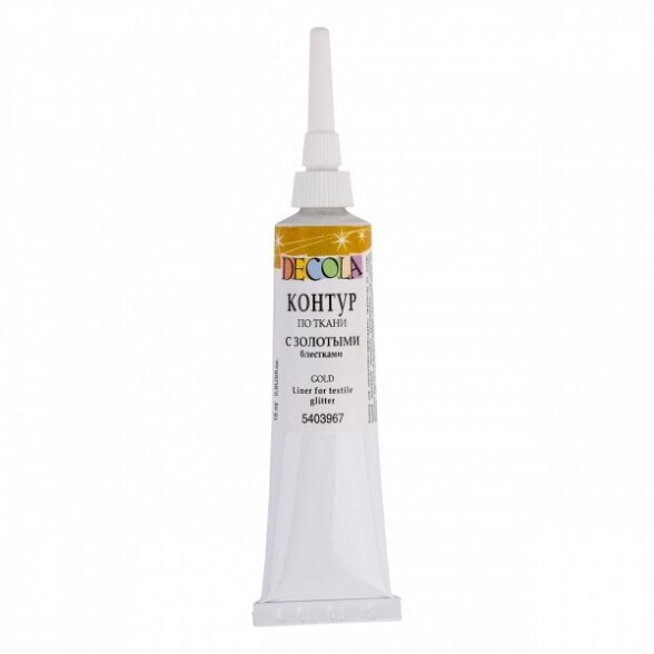 Acrylic Liners for Textile Decola in Tubes 18 ml — 967 Gold with sparkles Acrylic Liners for Textile Decola in Tubes 18 ml — 967 Gold with sparkles
