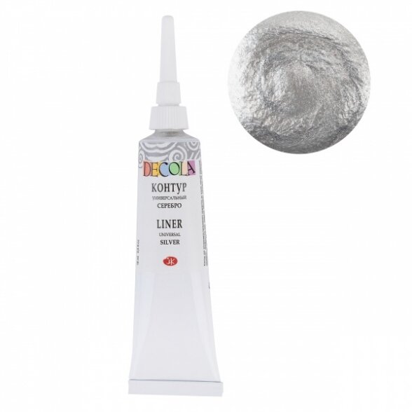 Decola Universal Acrylic Liner in Metal Tube 18 ml — 966 Silver Decola Universal Acrylic Liner in Metal Tube 18 ml — 966 Silver