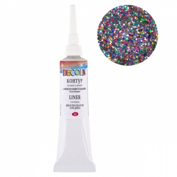 Decola Universal Acrylic Liner in Metal Tube 18 ml — 976 Multicolors sparkles Decola Universal Acrylic Liner in Metal Tube 18 ml — 976 Multicolors sparkles