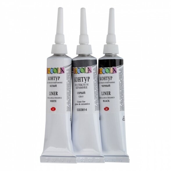 Kontūrų rinkinys stiklui ir keramikai Decola Classic 3x18 ml 1 Kontūrų rinkinys stiklui ir keramikai Decola Classic 3x18 ml 1
