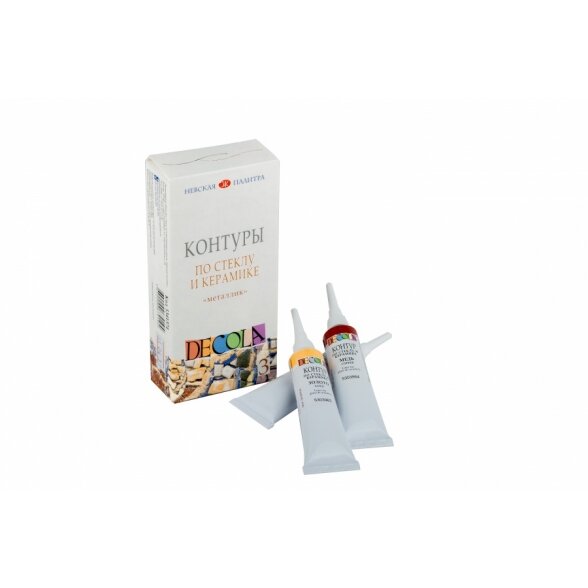 Kontūrų rinkinys stiklui ir keramikai Decola Metallic 3x18 ml 1 Kontūrų rinkinys stiklui ir keramikai Decola Metallic 3x18 ml 1