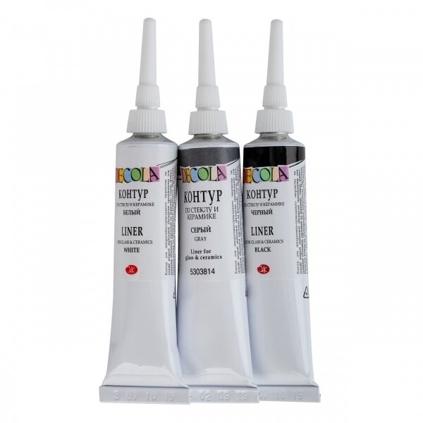 Kontūrų rinkinys stiklui ir keramikai Decola Classic 3x18 ml 1 Kontūrų rinkinys stiklui ir keramikai Decola Classic 3x18 ml 1