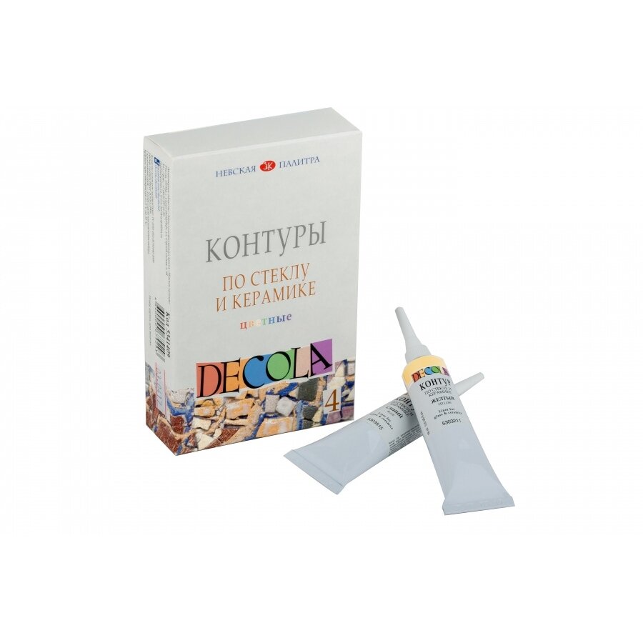 Kontūrų rinkinys stiklui ir keramikai Decola 4x18 ml 1