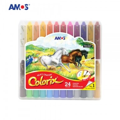 Kreidelės šilkinės 3 viename Amos Colorix 24 sp.