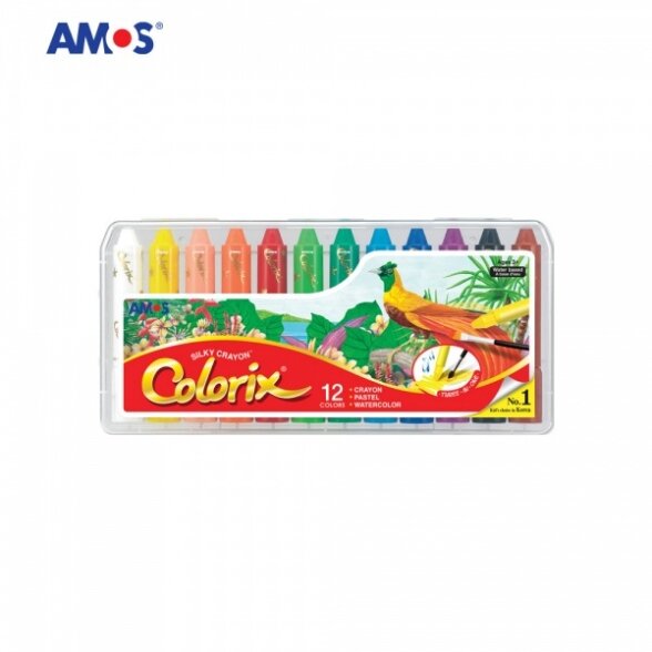Amos Colorix Silky Crayons 3-in-1 12 colours Amos Colorix Silky Crayons 3-in-1 12 colours