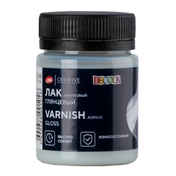 Gloss acrylic varnish "Decola" in jars 50 ml