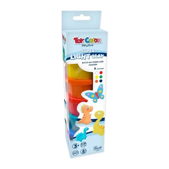 Lengvos modelino masės rinkinys Toy Color, 6×20 g