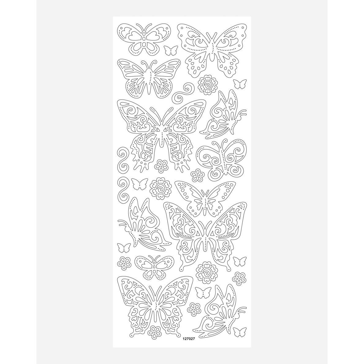 Contour-Stickers ALL-YEAR-ROUND, appx. 10x24cm, 10 sheets, black & white assorted 5