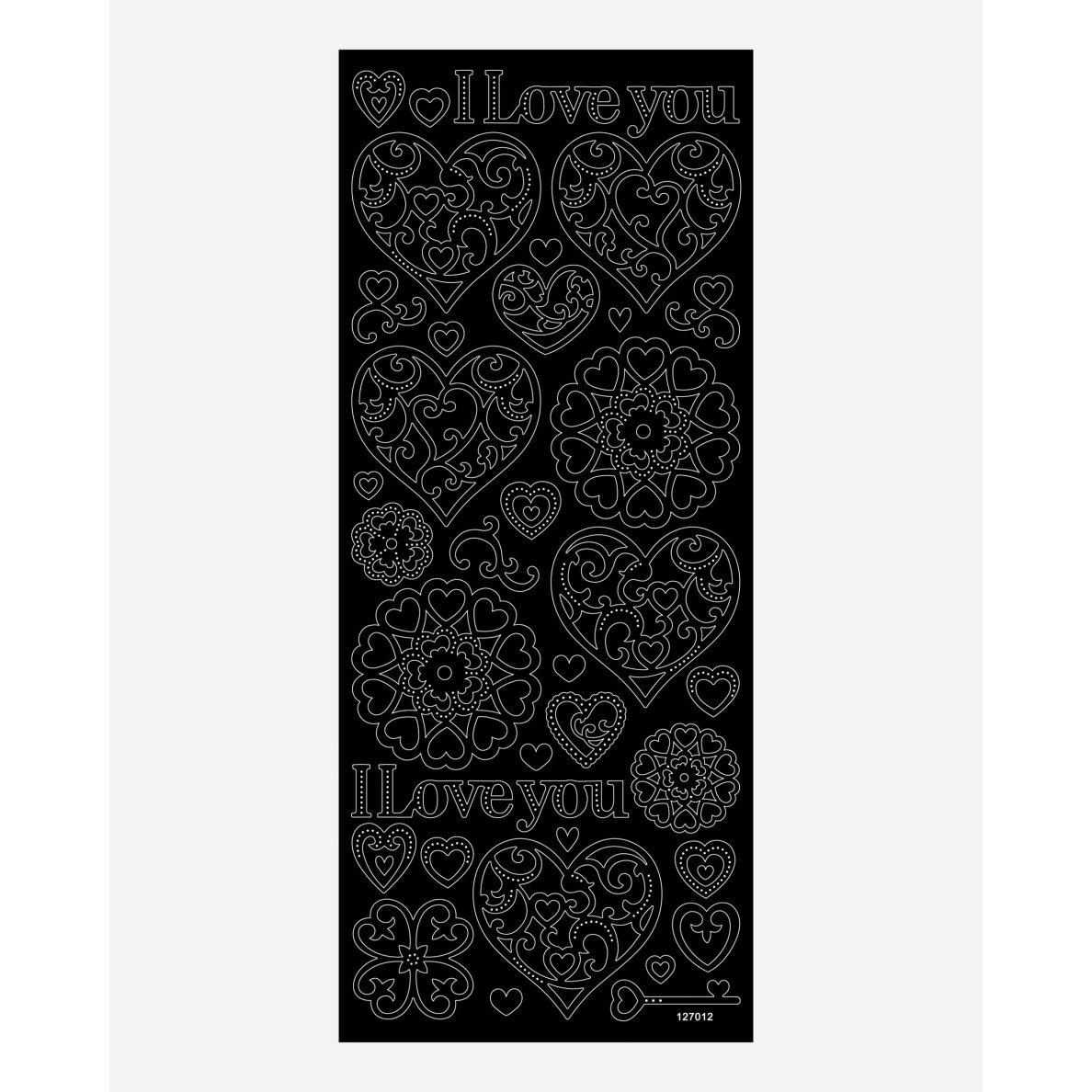 Contour-Stickers ALL-YEAR-ROUND, appx. 10x24cm, 10 sheets, black & white assorted 7