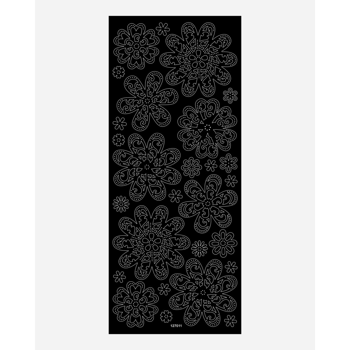 Contour-Stickers ALL-YEAR-ROUND, appx. 10x24cm, 10 sheets, black & white assorted 8