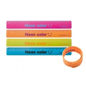 Линейка-браслет Deli Neon 18 см оранжевого цвета Линейка-браслет Deli Neon 18 см оранжевого цвета