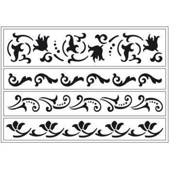 Lipnūs trafaretai "Bordiūrai-ornamentai" 21*15cm VIVA Decor