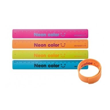 Линейка-браслет Deli Neon 18 см оранжевого цвета