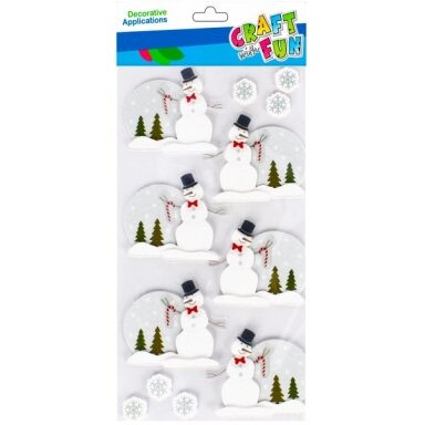 Lipdukai 3D "Snowman" 6 vnt CRAFT-FUN Lipdukai 3D "Snowman" 6 vnt CRAFT-FUN