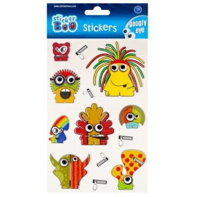 Наклейки Googly Eye 14x26 см Монстр 1 Наклейки Googly Eye 14x26 см Монстр 1