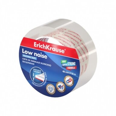 Клейкая лента упаковочная ErichKrause Low noise, повышенной прозрачности, бесшумная, 48mmх50m (в пленке по 1шт.) Торговая марка: ErichKrause® Описание: Клейкая лента упаковочная повышенной прозрачности. Увеличенная толщина клеевого слоя обеспечивает высок Клейкая лента упаковочная ErichKrause Low noise, повышенной прозрачности, бесшумная, 48mmх50m (в пленке по 1шт.) Торговая марка: ErichKrause® Описание: Клейкая лента упаковочная повышенной прозрачности. Увеличенная толщина клеевого слоя обеспечивает высок