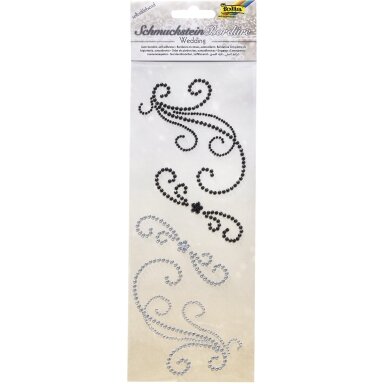 Jewel stone borders WEDDING 1, 10,5x26cm, 1 sheet, self adhesive