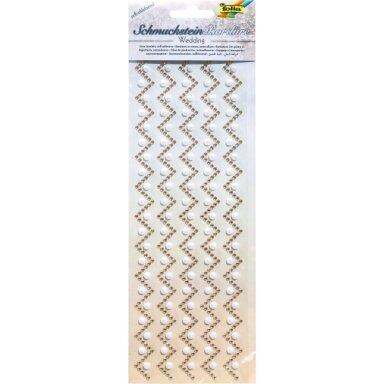 Jewel stone borders WEDDING 3, 10,5x26cm, 1 sheet, self adhesive