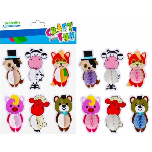 Lipdukai Craft-Fun "Žvėreliai", korio popierius apdaila, 1 lapas Lipdukai Craft-Fun "Žvėreliai", korio popierius apdaila, 1 lapas