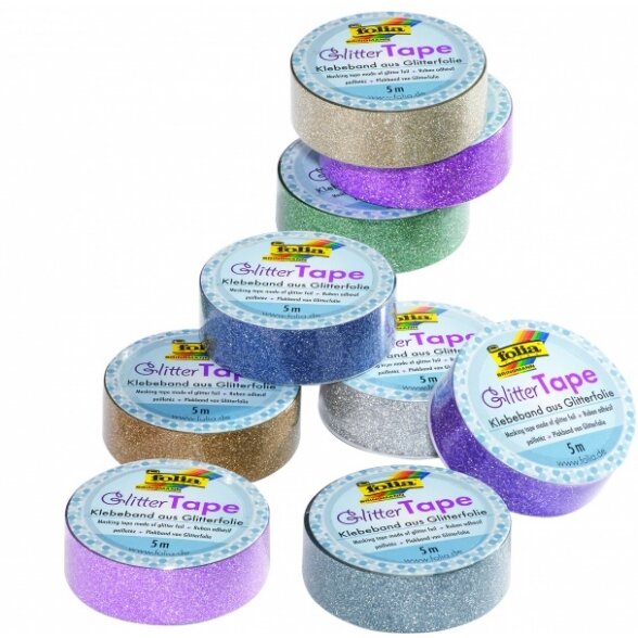 Glitter-Tape, 5mx15mm, 1 roll, silver 2