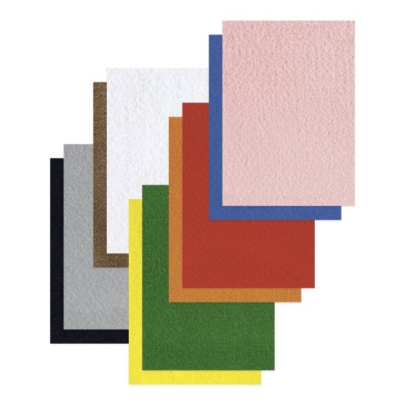 Hobby Craft Felt 150 g/m2, 20x30 cm 10 sheets, assorted colours 2