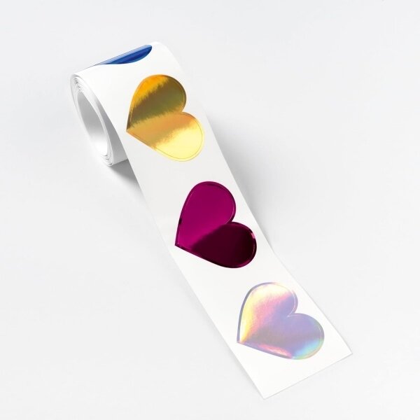 Lipdukai iš folijos Folia Hearts, rulonas, 3 m 1