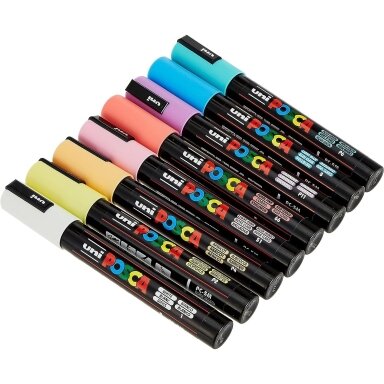 Markeriai Uni-Ball Posca PC-5M SOFT Color, 8 vnt.