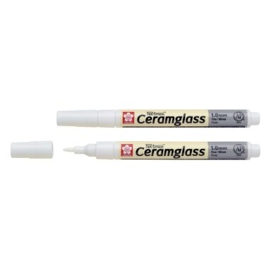 Markeris Sakura Pen-Touch Ceramglass 1.0 mm stiklui ir keramikai baltas Markeris Sakura Pen-Touch Ceramglass 1.0 mm stiklui ir keramikai baltas